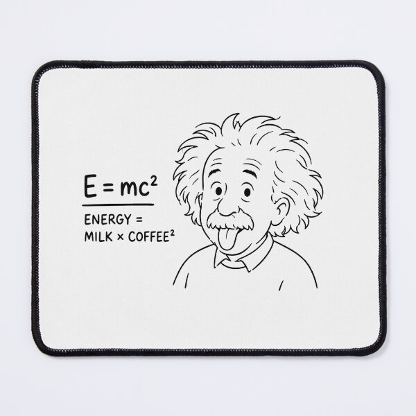 Item preview, Fun physics humor with clever milk coffee Albert Einstein designed and sold by Owcomm.