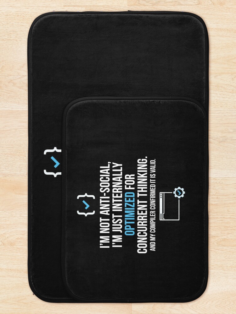 Thumbnail 5 of 6, Bath Mat, Programmer Code Joke Funny Developer Quote designed and sold by Owcomm.