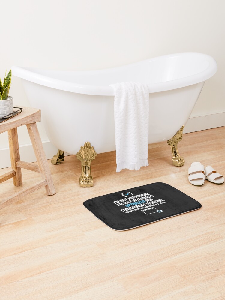 Thumbnail 2 of 6, Bath Mat, Programmer Code Joke Funny Developer Quote designed and sold by Owcomm.