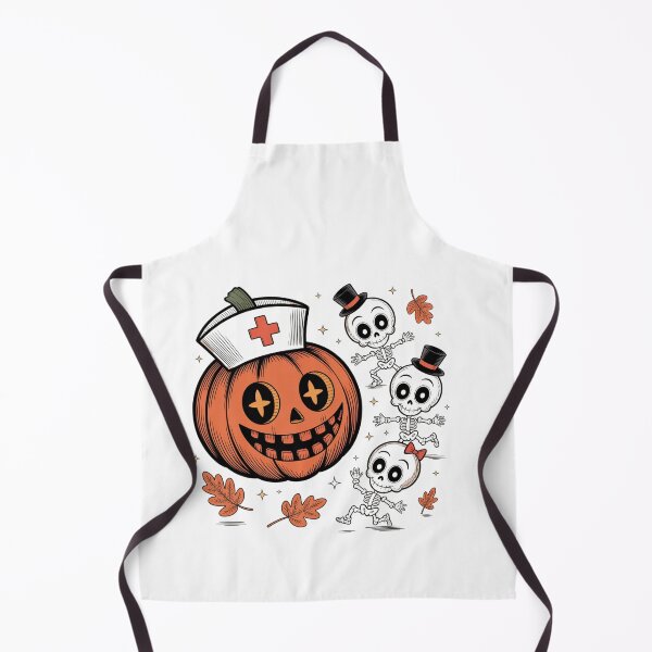 Item preview, halloween pumpkin skeleton nurse and candy corn cute cartoon designed and sold by DariaOltes.