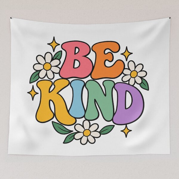 Item preview, Retro Be Kind Flower Positivity Quote    designed and sold by Owcomm.