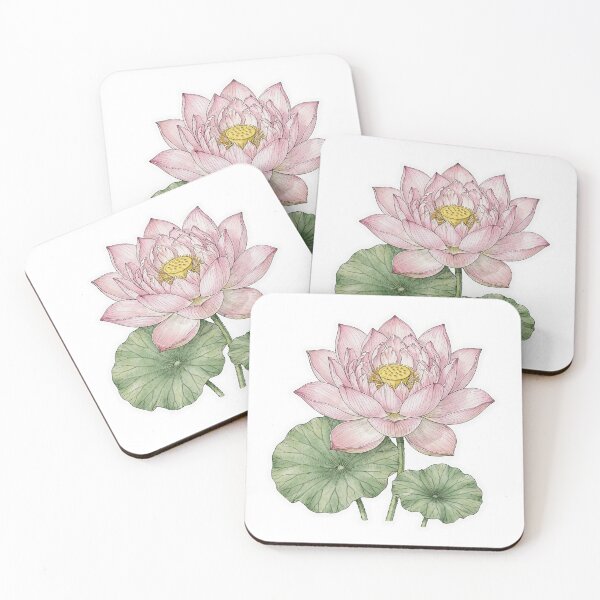 Item preview, Pink Lotus Flower Sticker | Fine Line Botanical Tattoo | Lotus Illustration designed and sold by FineLineBotanical .