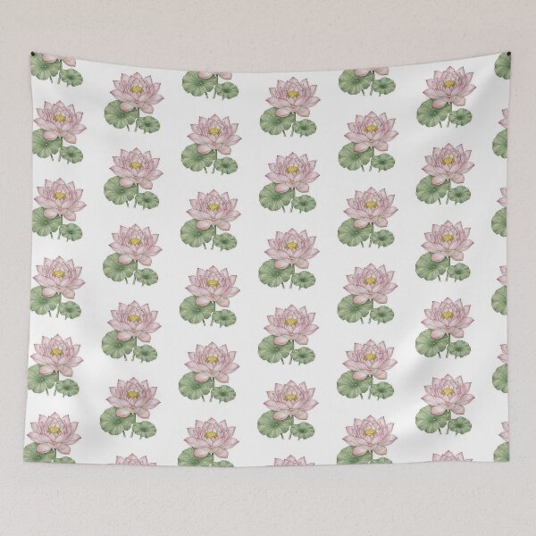 Item preview, Pink Lotus Flower Sticker | Fine Line Botanical Tattoo | Lotus Illustration designed and sold by FineLineBotanical .