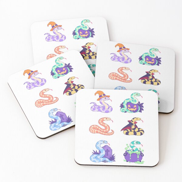 Item preview, Halloween Snakes – Pastel Reptiles with Witch Hat and Pumpkin designed and sold by Zoolumi.