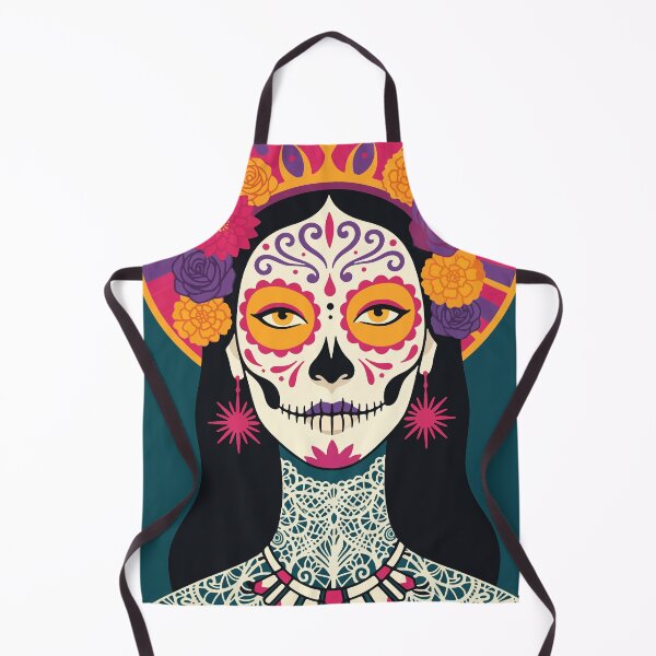 Item preview, Catrina Sunburst Halo | Mid Century Day of the Dead Art designed and sold by  Ojo de Lilith.
