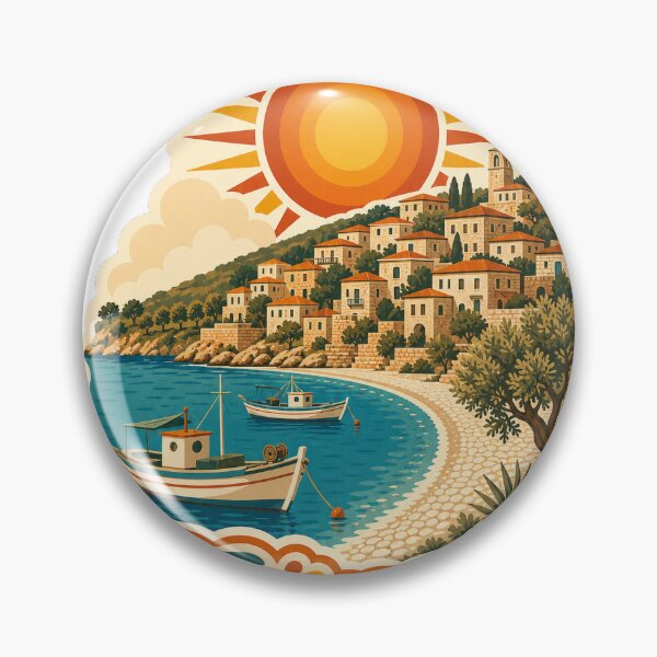 Item preview, Himare Albania Travel Souvenir - Retro Illustration designed and sold by VisualArtsOasis.