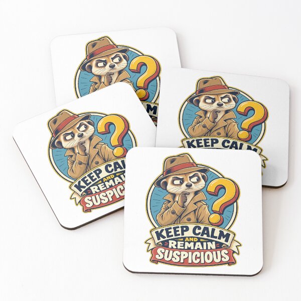 Item preview, Keep Calm and Remain Suspicious Meerkat designed and sold by NorthbornSupply.