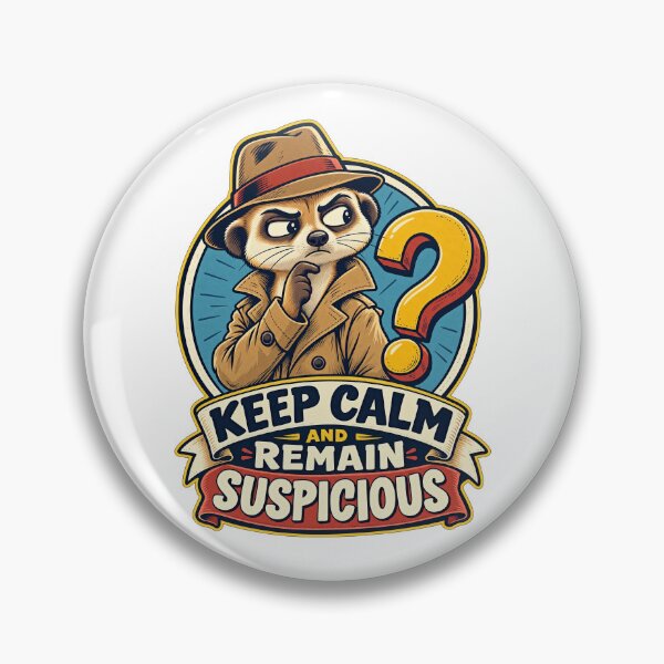 Item preview, Keep Calm and Remain Suspicious Meerkat designed and sold by NorthbornSupply.