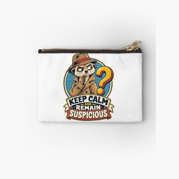 Item preview, Keep Calm and Remain Suspicious Meerkat designed and sold by NorthbornSupply.