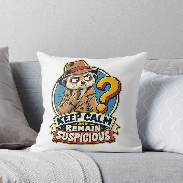 Item preview, Keep Calm and Remain Suspicious Meerkat designed and sold by NorthbornSupply.