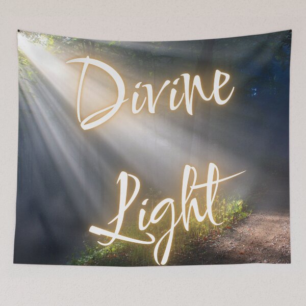 Item preview, Divine Light Glowing Sunrays Forest Inspirational Quote designed and sold by LensDyn™.