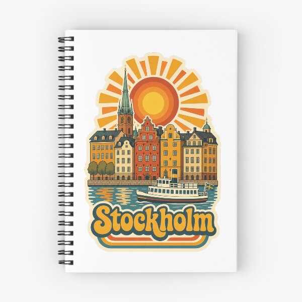 Item preview, Stockholm Sweden Travel Souvenir - Retro Illustration designed and sold by VisualArtsOasis.