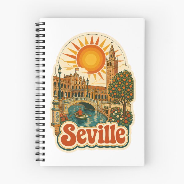 Item preview, Seville Spain Travel Souvenir - Retro Illustration designed and sold by VisualArtsOasis.