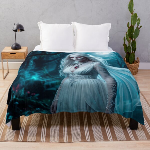 Item preview, White Vampire Woman in Moonlight Forest – Gothic Fantasy Art designed and sold by VALKYRAART53.
