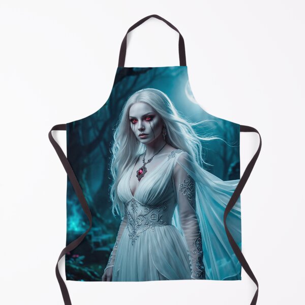 Item preview, White Vampire Woman in Moonlight Forest – Gothic Fantasy Art designed and sold by VALKYRAART53.
