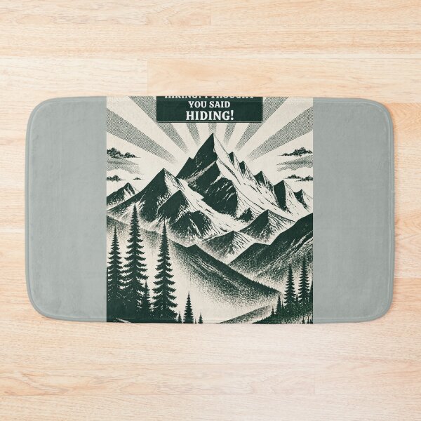 Item preview, Hiking or hiding? Fun retro-style panoramic print of a mountain landscape, hiking designed and sold by PanaluPrint .