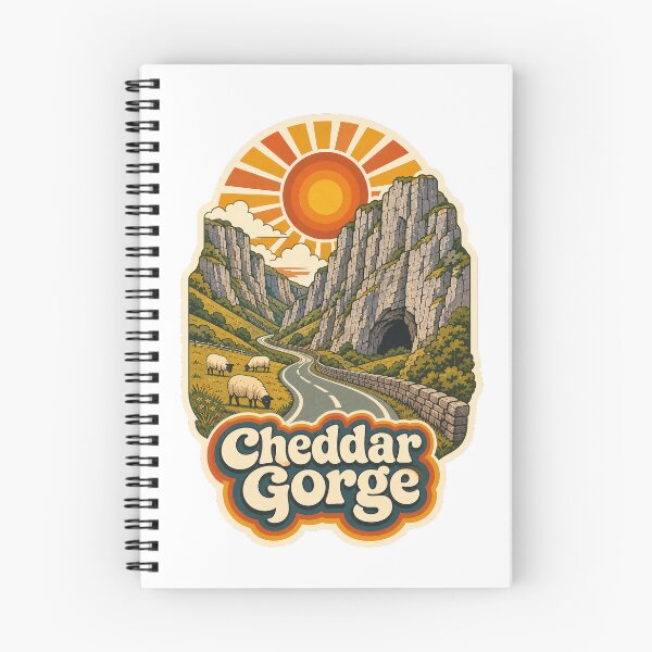 Item preview, Cheddar Gorge England Travel Souvenir - Retro Illustration designed and sold by VisualArtsOasis.