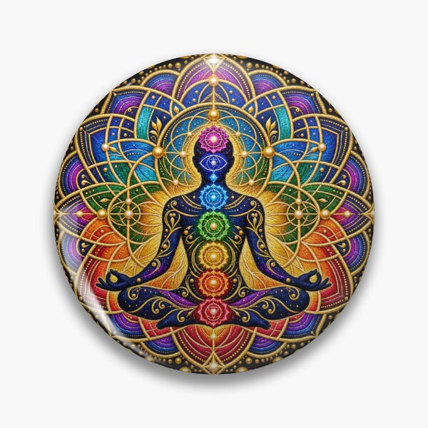 Item preview, Chakra Meditation Embroidery Mandala with Sacred Geometry designed and sold by Emoji Emblems.