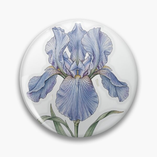 Item preview, Blue Iris Flower Sticker | Fine Line Botanical Tattoo | Iris Illustration designed and sold by FineLineBotanical .