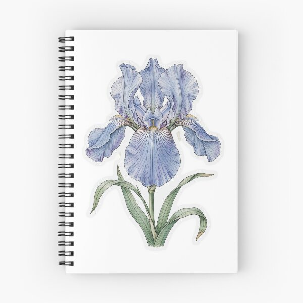 Item preview, Blue Iris Flower Sticker | Fine Line Botanical Tattoo | Iris Illustration designed and sold by Crystal Critters .