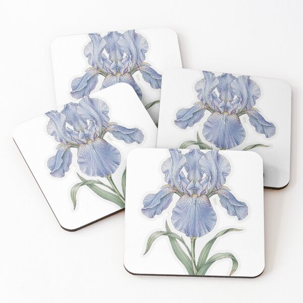 Item preview, Pegatina de flor de iris azul | Tatuaje botánico de líneas finas | Ilustración de iris designed and sold by Crystal Critters .