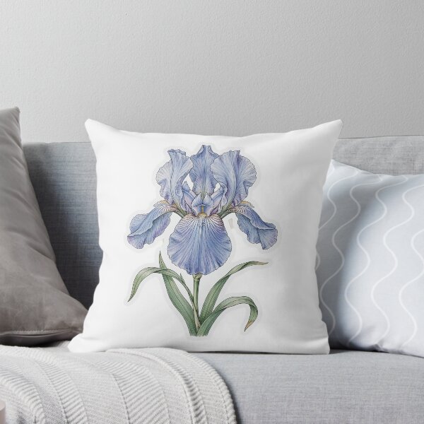 Item preview, Blue Iris Flower Sticker | Fine Line Botanical Tattoo | Iris Illustration designed and sold by FineLineBotanical .
