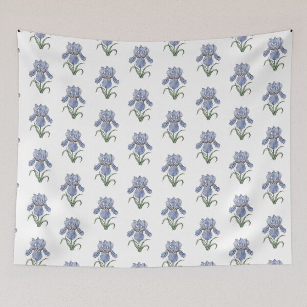 Item preview, Blue Iris Flower Sticker | Fine Line Botanical Tattoo | Iris Illustration designed and sold by FineLineBotanical .