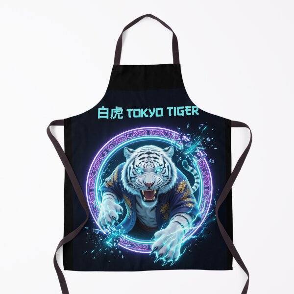 Item preview, Tokyo Cyberpunk White Tiger Neon Graphic Hoodie & Streetwear designed and sold by Hikariha Studio.