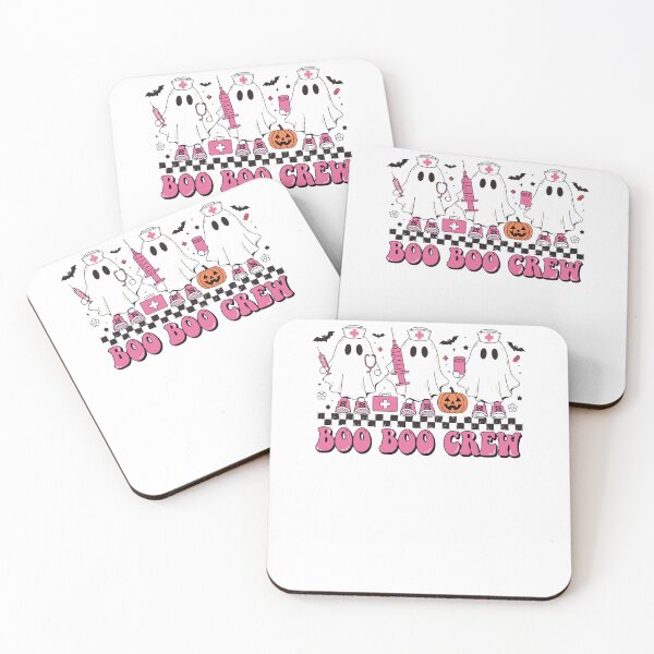 Item preview, boo boo crew cute halloween ghost medic cartoon with pink text men designed and sold by DariaOltes.