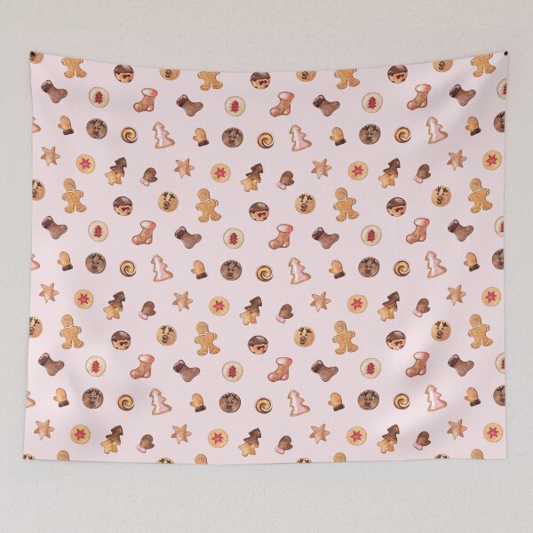 Item preview, Cute Christmas Cookies Pattern on Pink designed and sold by Flowersforbear.