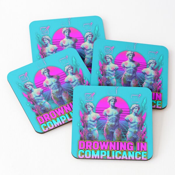 Item preview, Vaporwave Drowning In Compliance - Neon Antiquity Statues designed and sold by A E S T H E T A T A G.