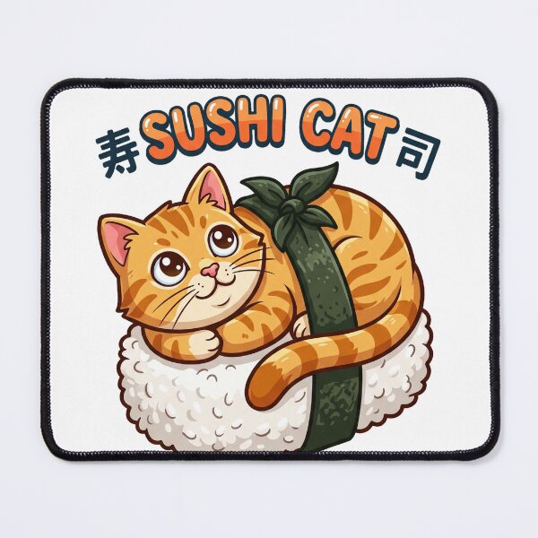 Item preview, Kawaii Sushi Cat Sticker - Cute Japanese Food Vinyl Decal designed and sold by Hikariha Studio.