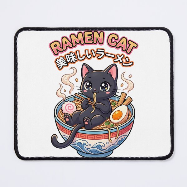 Item preview, Kawaii Ramen Cat Sticker - Cute Japanese Noodle Soup Decal designed and sold by Hikariha Studio.