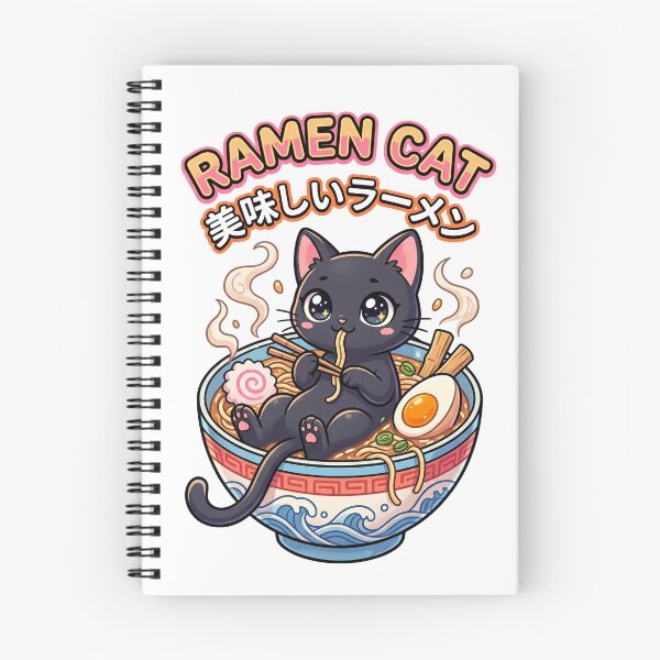 Item preview, Kawaii Ramen Cat Sticker - Cute Japanese Noodle Soup Decal designed and sold by Hikariha Studio.