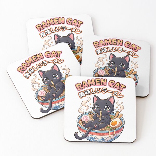 Item preview, Kawaii Ramen Cat Sticker - Cute Japanese Noodle Soup Decal designed and sold by Hikariha Studio.