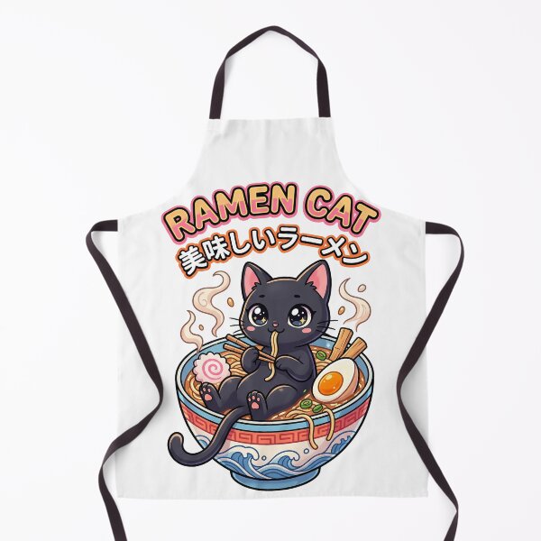 Item preview, Kawaii Ramen Cat Sticker - Cute Japanese Noodle Soup Decal designed and sold by Hikariha Studio.