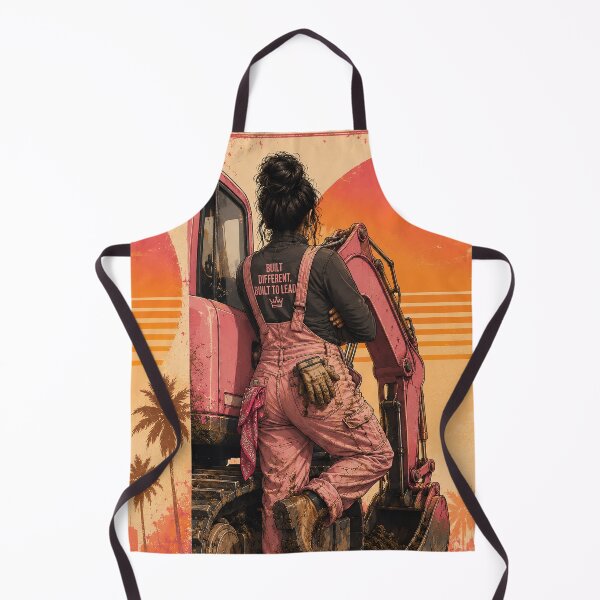 Item preview, Latina Construction Boss Pink Excavator  | Women in Construction Retro Sunset Graphic | Tradeswoman Empowerment Design designed and sold by BelievingCreates.