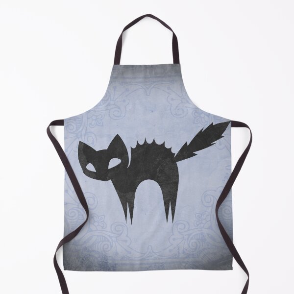 Item preview, A Spooky Arched Black Cat Jagged Silhouette in Blue designed and sold by Ghoul Enterprises.