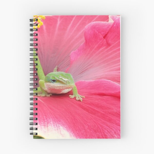 Item preview, Cute Green Lizard on a Pink Hibiscus Flower Nature Photography designed and sold by CoastalEmp.