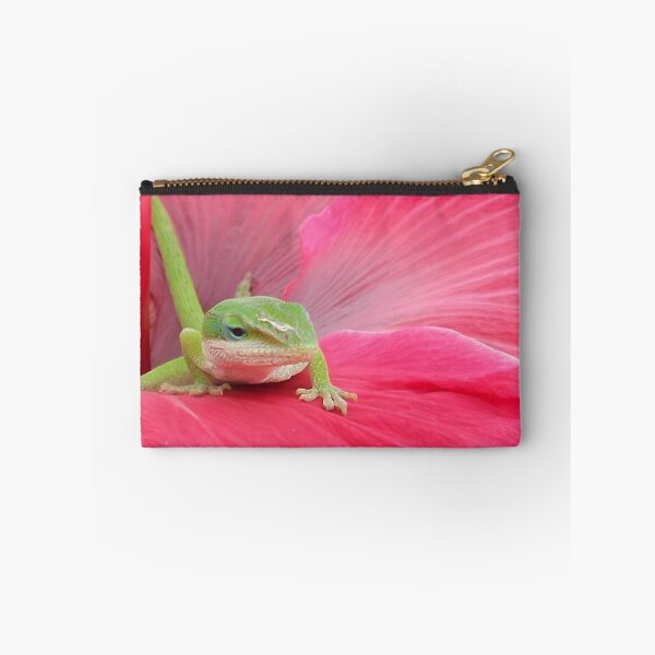 Item preview, Cute Green Lizard on a Pink Hibiscus Flower Nature Photography designed and sold by CoastalEmp.