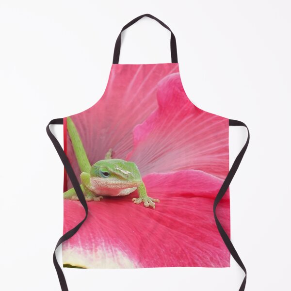 Item preview, Cute Green Lizard on a Pink Hibiscus Flower Nature Photography designed and sold by CoastalEmp.