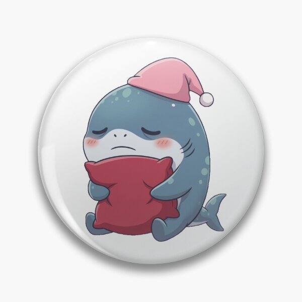 Item preview, Cute Sleepy Shark Hugging Pillow designed and sold by Nature's Chibis.