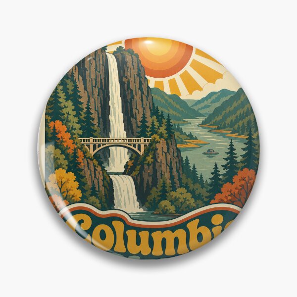 Item preview, Columbia River Gorge Oregon Travel Souvenir - Retro Illustration designed and sold by VisualArtsOasis.