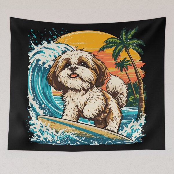 Item preview, Tropical Surfing Shih Tzu designed and sold by ClubVacay.