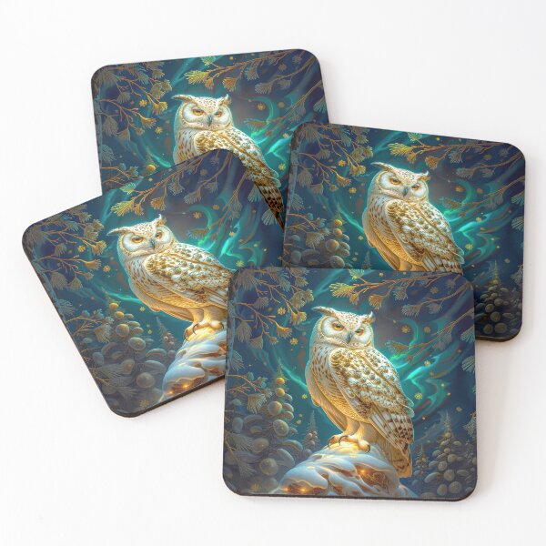 Item preview, Snowy Owl in Night Forest  designed and sold by MargaretWiktor.