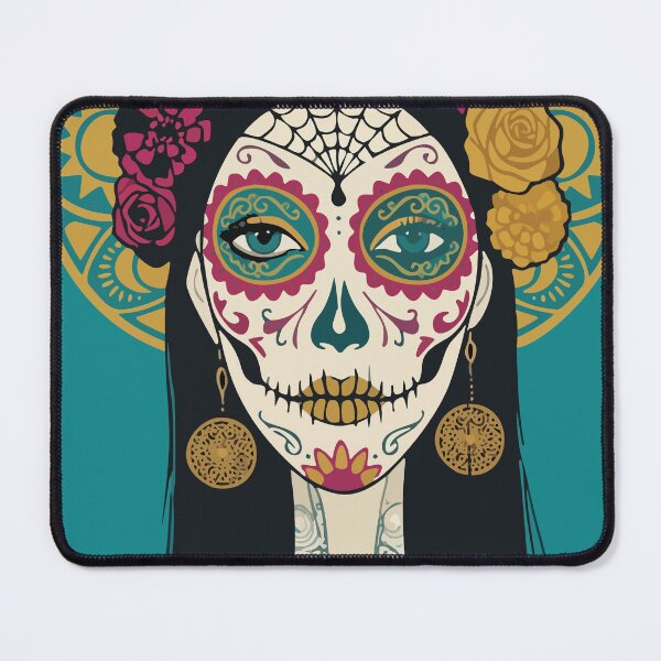 Item preview, Catrina Sunburst Halo | Mid Century Day of the Dead Art designed and sold by Ojo de Lilith.