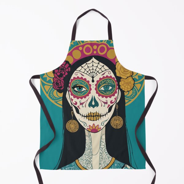Item preview, Catrina Sunburst Halo | Mid Century Day of the Dead Art designed and sold by  Ojo de Lilith.