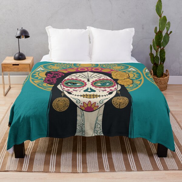 Item preview, Catrina Sunburst Halo | Mid Century Day of the Dead Art designed and sold by  Ojo de Lilith.