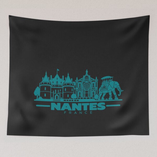 Item preview, Nantes France Line Art Skyline Poster designed and sold by CMYKStudio.