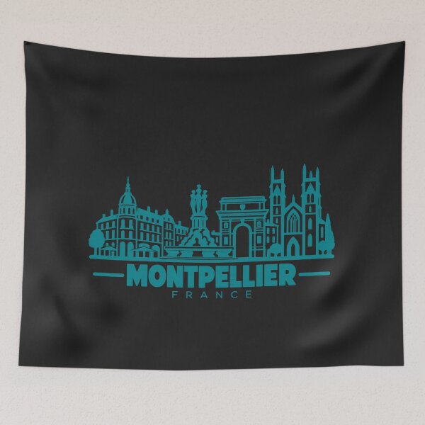 Item preview, Montpellier France Line Art Skyline Poster designed and sold by CMYKStudio.